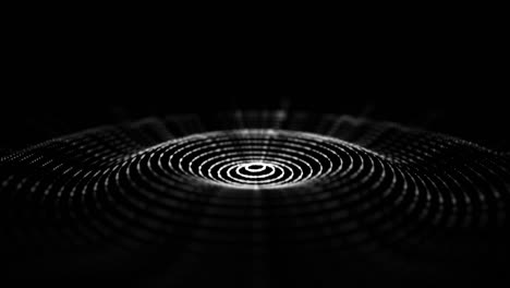 abstract wave with moving dots. flow of particles. technology illustration. 3d rendering