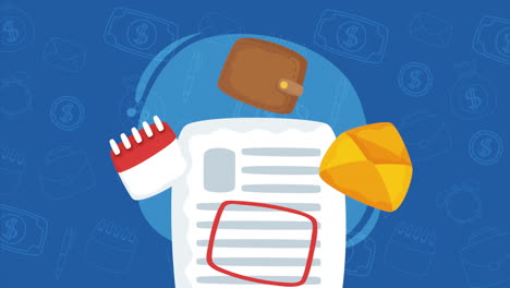 documento de negocios con accesorios