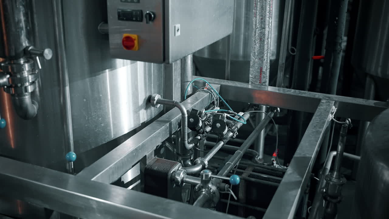 맥주 공장 장비 클로즈업