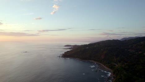 Drone-view-dramatic-twilight-sky-over-the-beach-Water-island