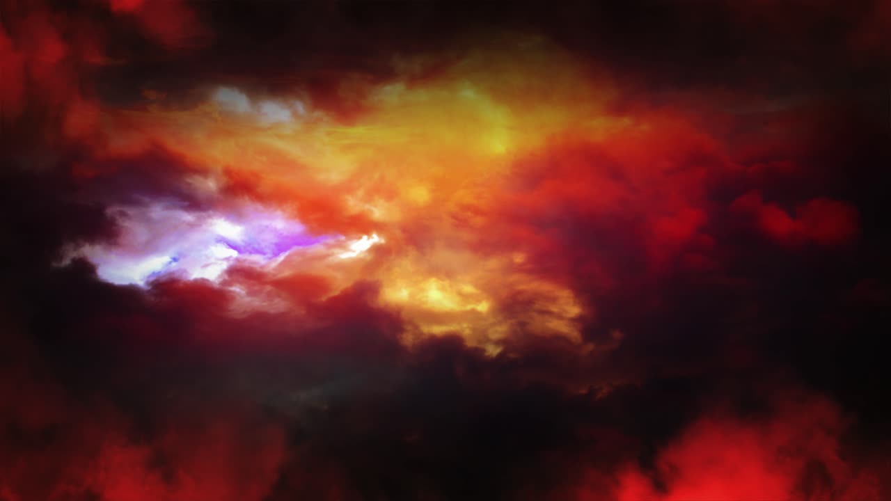 일몰 또는 상승으로 인한 주황색 구름