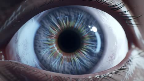 a close-up exploration of an eye's intricate details capturing the vibrant colors and complex patterns found in the iris and cornea