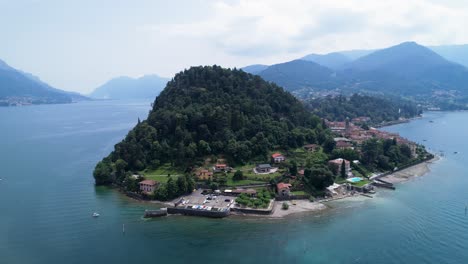 Bellagio-En-El-Lago-De-Como-En-Italia,-Vista-Aérea