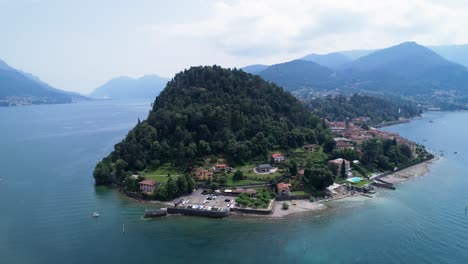 bellagio at lake como in italy, aerial view