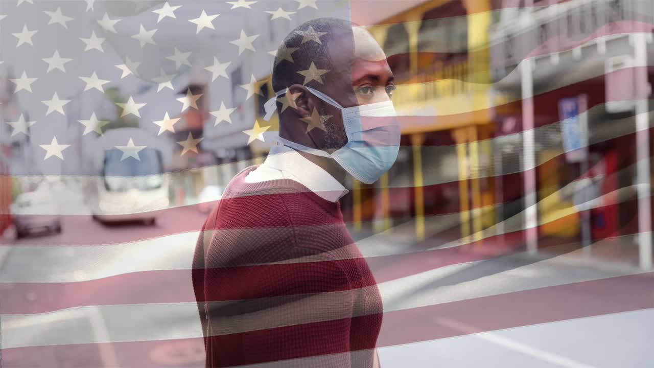 얼굴 마스크를 쓴 남자를 상대로  ⁇ 발을 흔들고 있습니다.