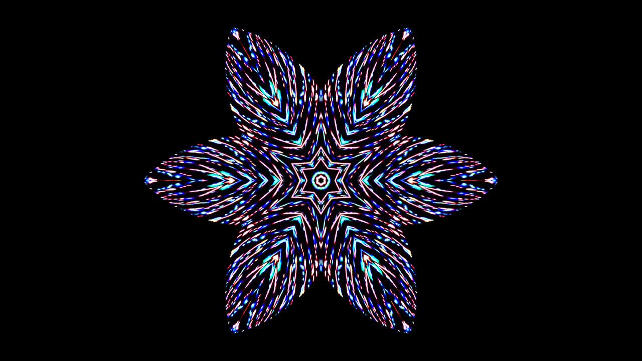 líneas coloridas ondas brillantes forma de flor fondo caleidoscopio resumen