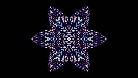 colorful lines glowing waves flower shape background kaleidoscope abstract