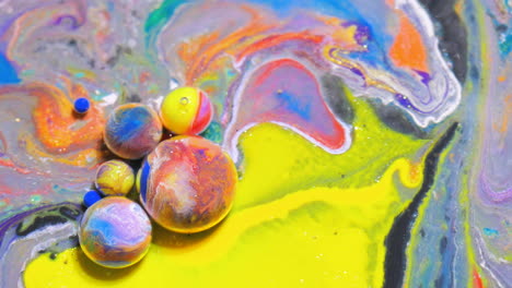 colorful abstract fluid art with bubbles