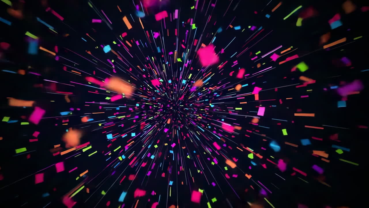 Vibrant Confetti Explosion on Dark Background