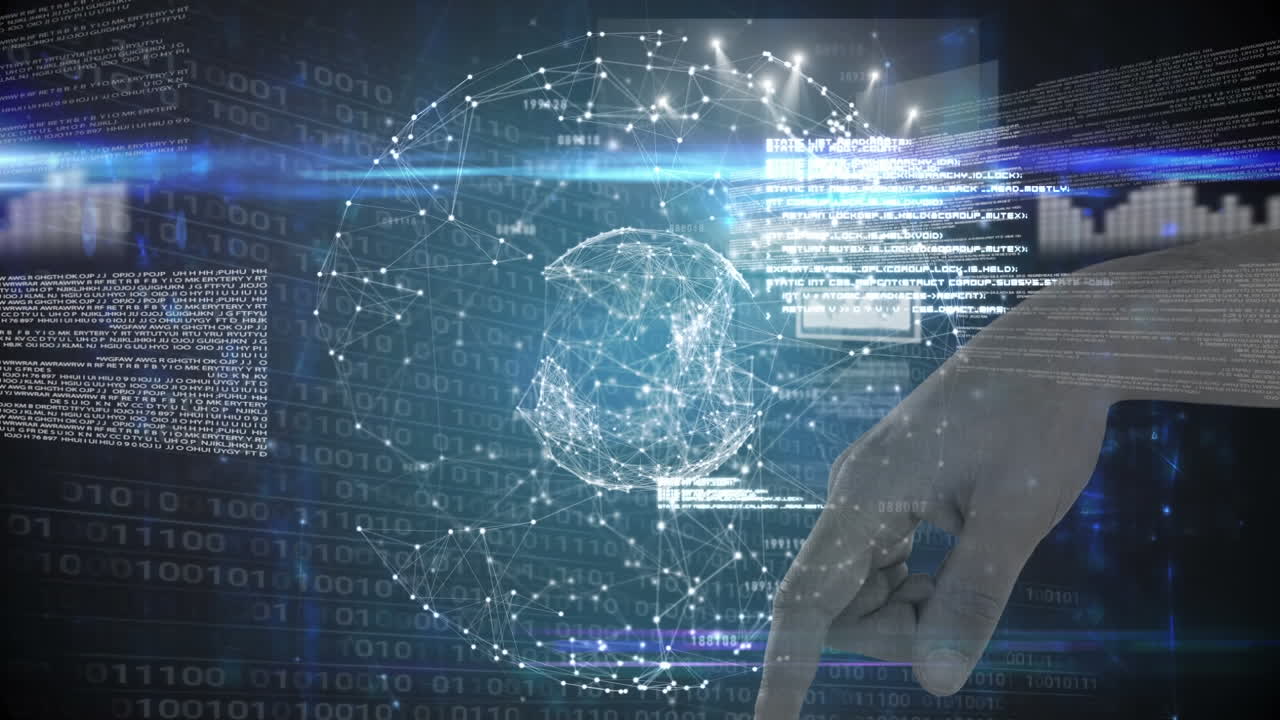 animación del procesamiento de datos de entrega y globo de conexiones