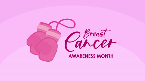 breast cancer lettering with boxing gloves