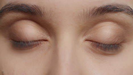 beautiful macro eyes blinking close up