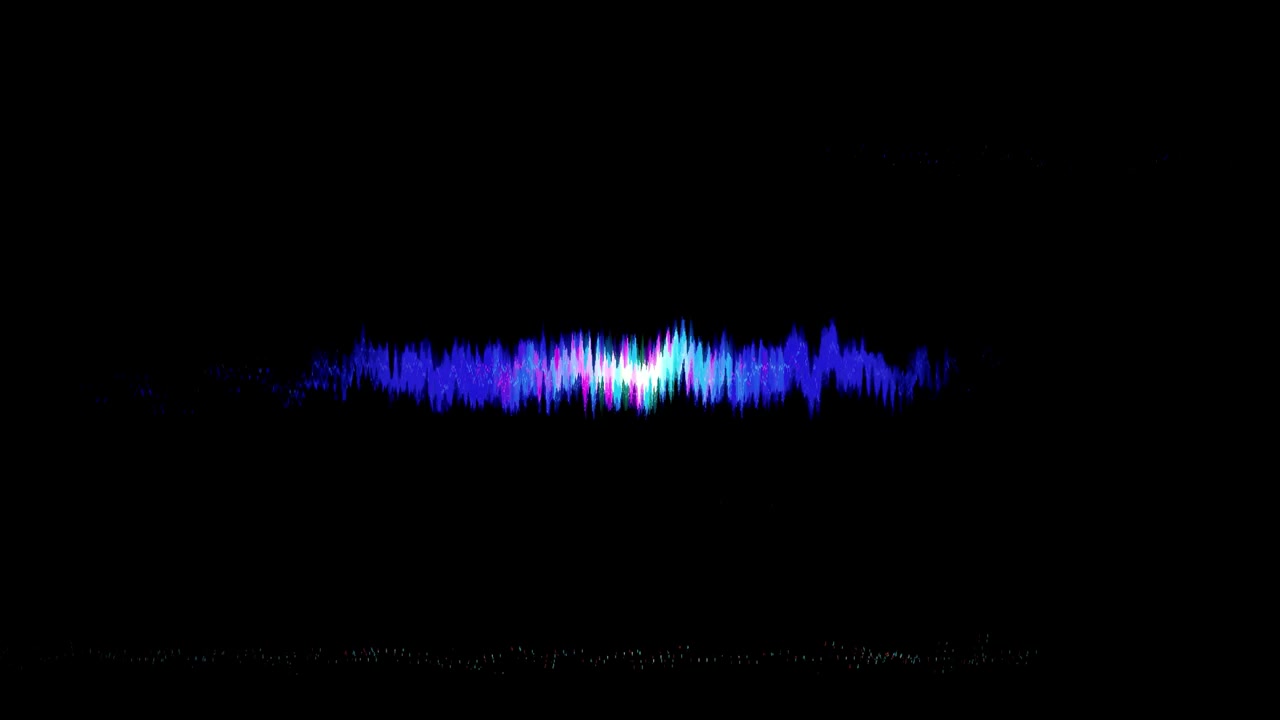 Abstract Digital Audio Waveform Pulsing in Blue and White