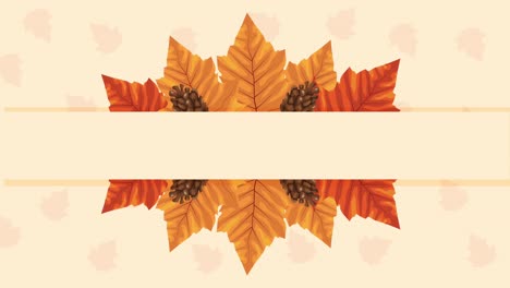 hola animación de otoño con decoración de hojas