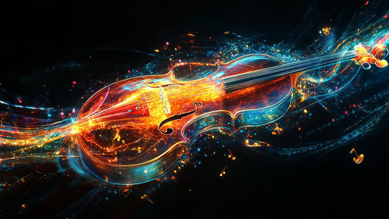 Abstrakt Glødende Violin