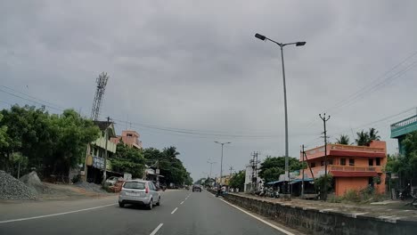 driving through the streets of tamil nadu, india