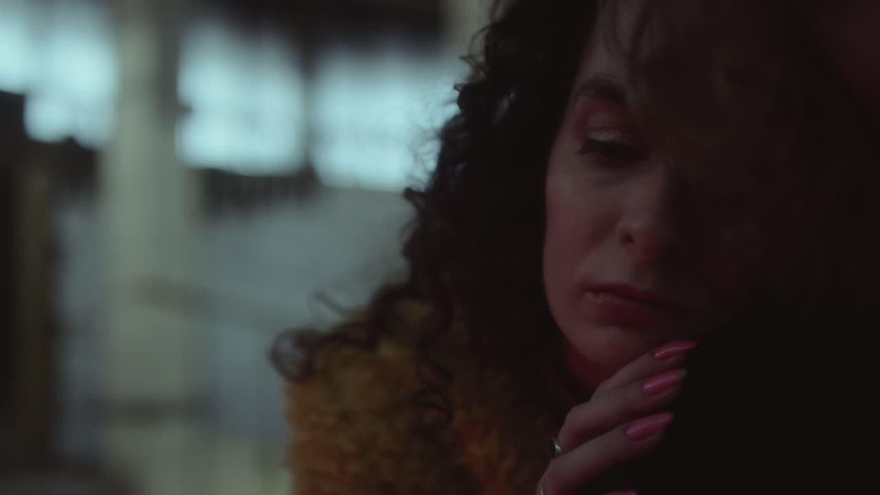 Emotional Embrace Under Red Light