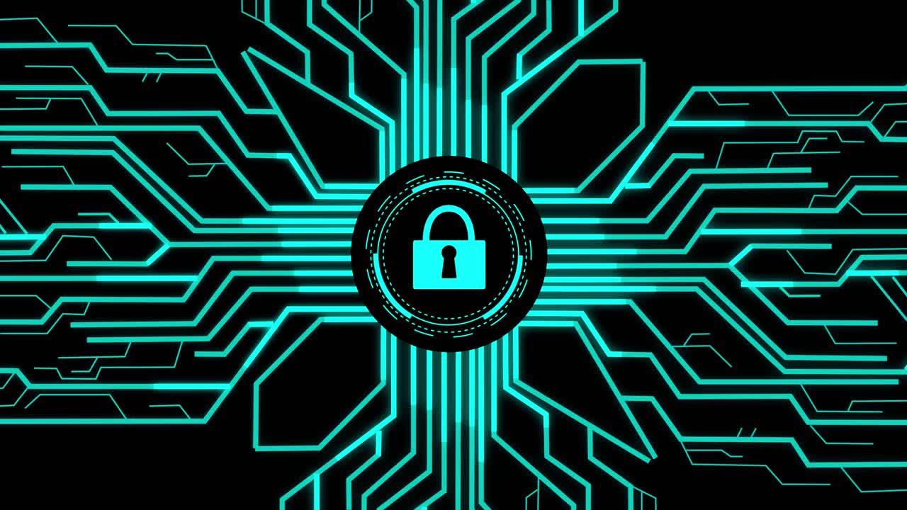 Digital Lock Key With Futuristic Artificial Intelligence Spreading Through Internet. Visualization Of Machine Learning, Computer Technology, Neural Network