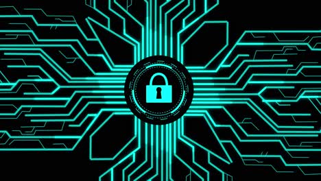 digital lock key with futuristic artificial intelligence spreading through internet. visualization of machine learning, computer technology, neural network