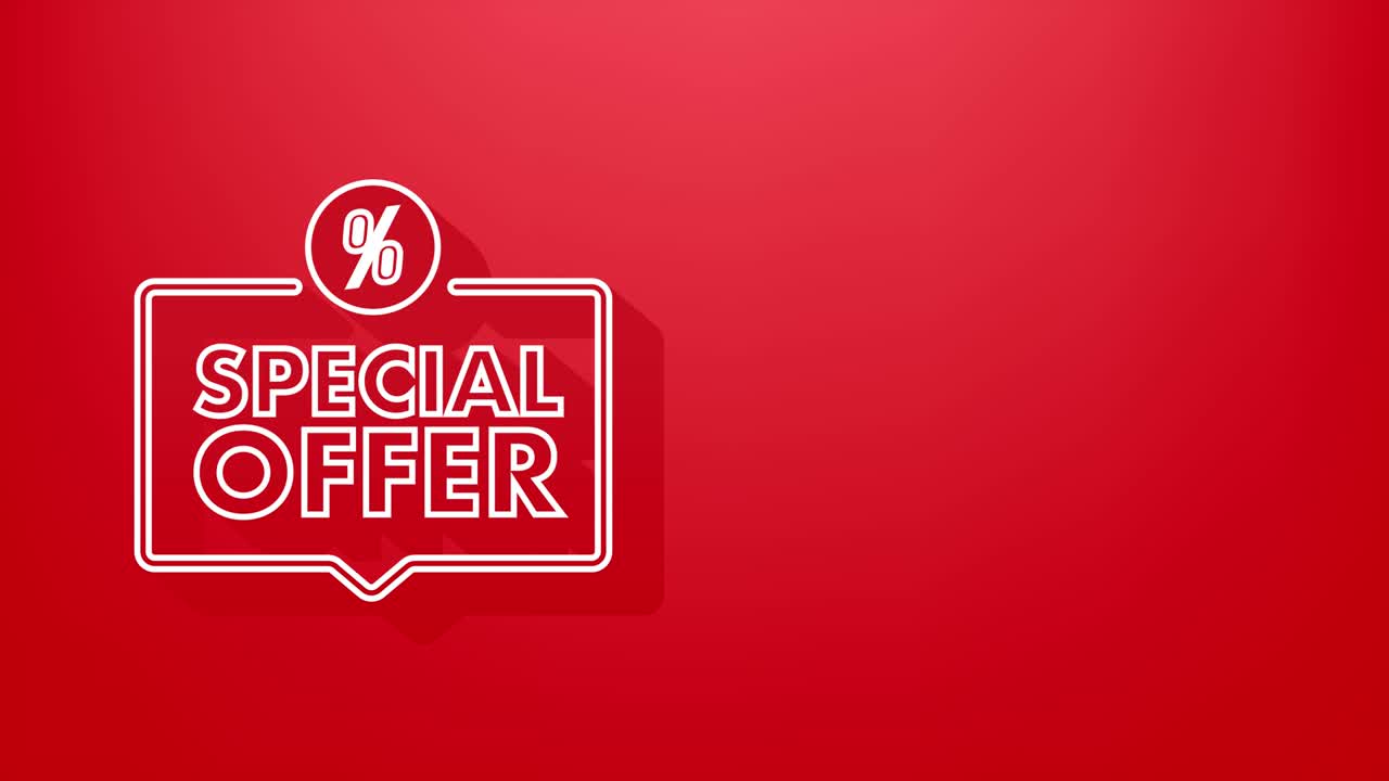 Cartellino prezzo Offerta Speciale giallo. Etichetta sconto. Motion Graphic.