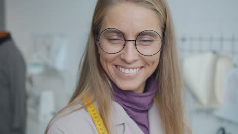smiling fashion designer