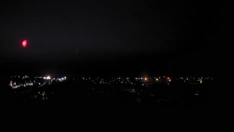 night shot of new zealand household residence area settlement with lights on