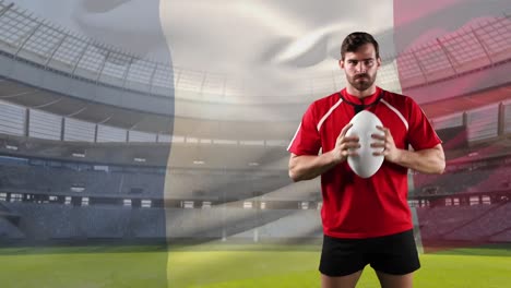 Professioneller-Rugbyspieler,-Der-Vor-Einer-Flagge-Und-Einem-Stadion-Steht