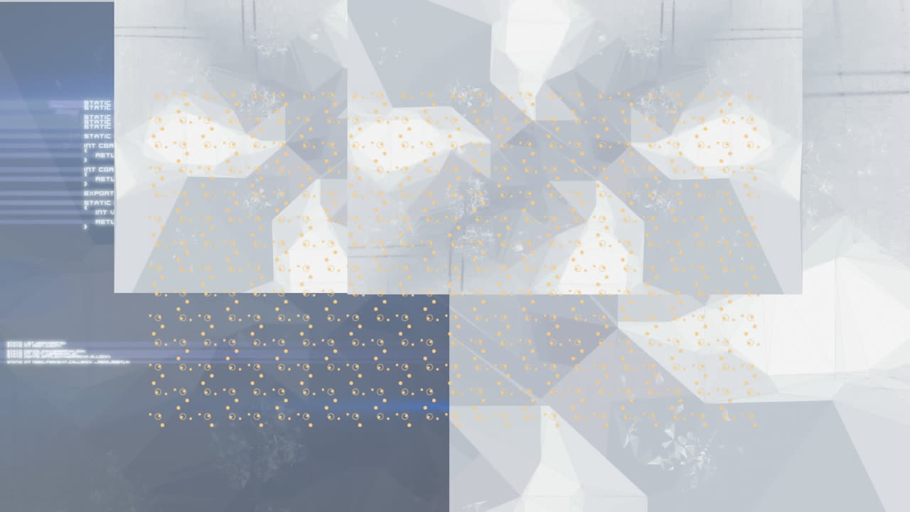 배경의  ⁇ 색과 회색 텍스처 위에 회전하는 점의 애니메이션