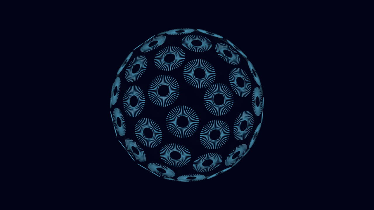 검은색 그라디엔트에 네온 반지를 가진 미래지향적인 기하학적 구