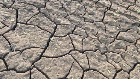 Cierre-De-La-Suciedad-Del-Suelo-Agrietado-Seco-Durante-La-Sequía,-La-Tierra-Seca,-La-Desertificación