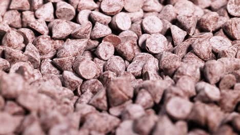 close-up view of chocolate chips moving