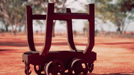 old rusted mining cart in desert