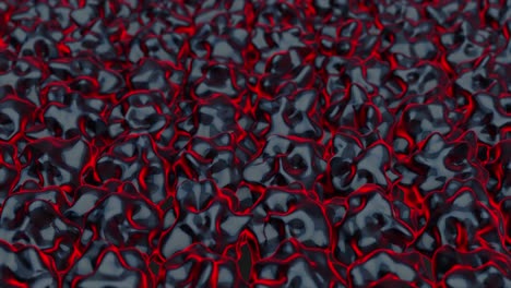 Abstract 3D Background with Glossy Red and Black Fluid Shapes