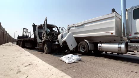 truck crash on busy freeway causes closure