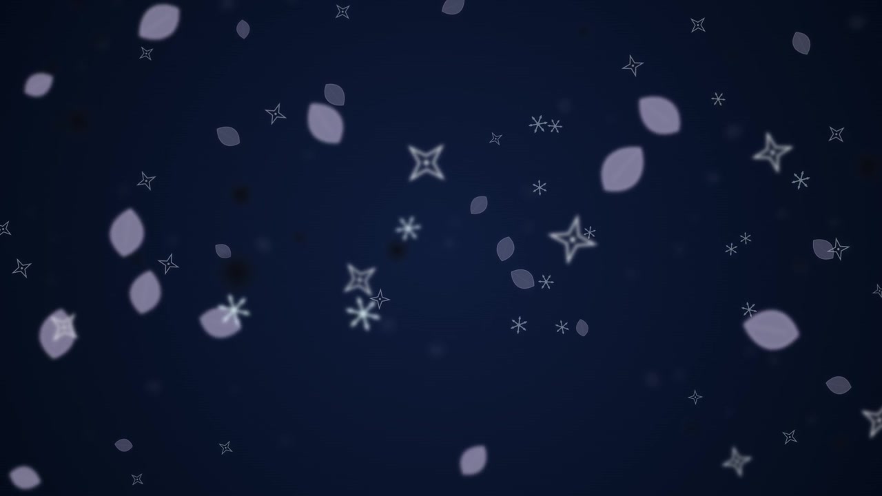 Abstract Motion Background with Floating Stars and Petals