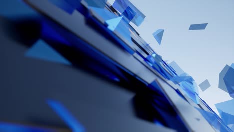 noticias de negocios digitales cuadrícula 3d fondo azul
