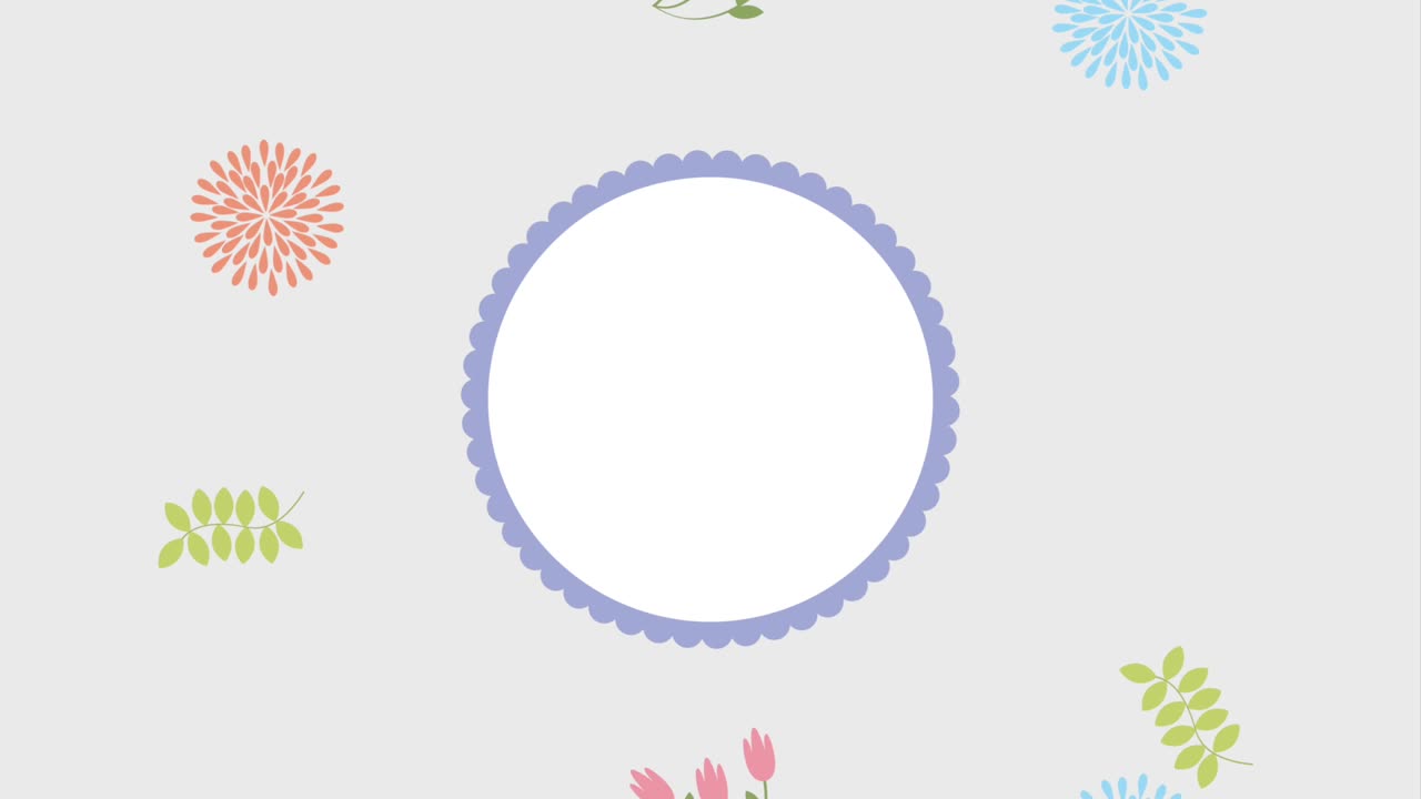 꽃 둥근 프레임 템플릿 꽃 장식