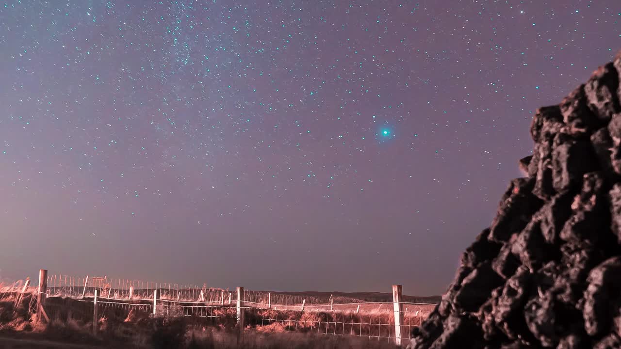 Time lapse of a peat stack on a moonlit night