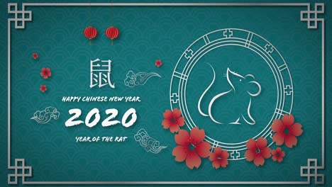 chinese new year animation of a rat in a spinning wheel 4k