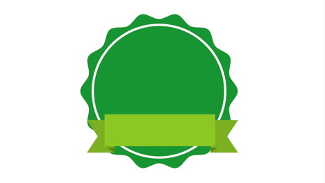 green badge with ribbon