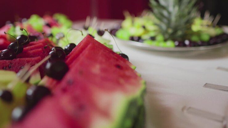 Fresh Ripe Watermelon Sliced On Plate