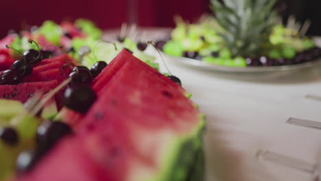 fresh ripe watermelon sliced on plate