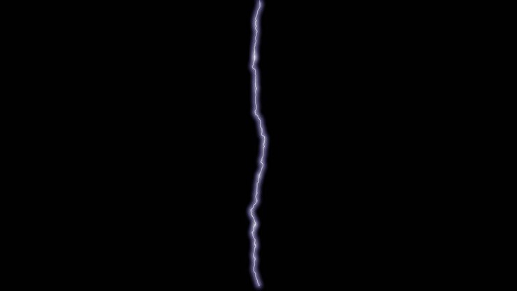 Fulmini su sfondo nero - Fulmini mozzafiato in tempesta e nuvole - Animazione 3D in loop continuo 4K.