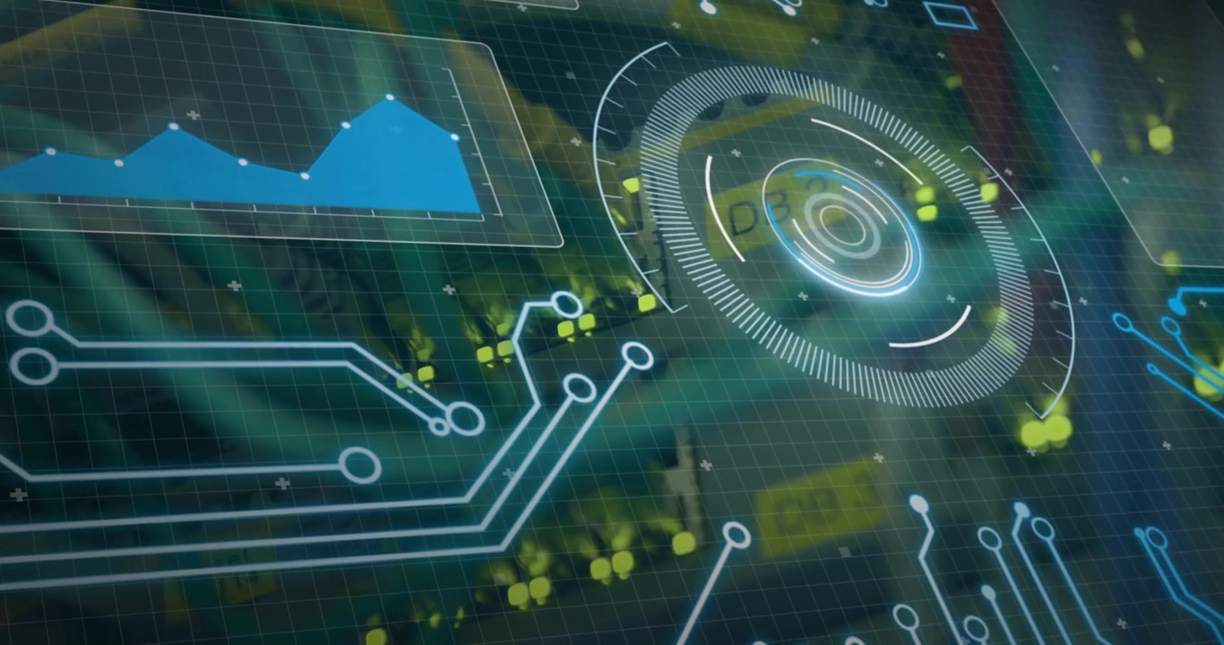 Animation of text with globe and network of connections