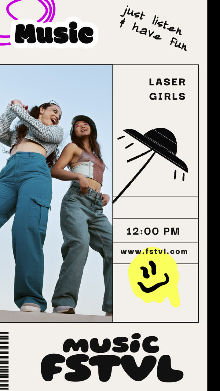 Music Festival Event Poster with Two Women