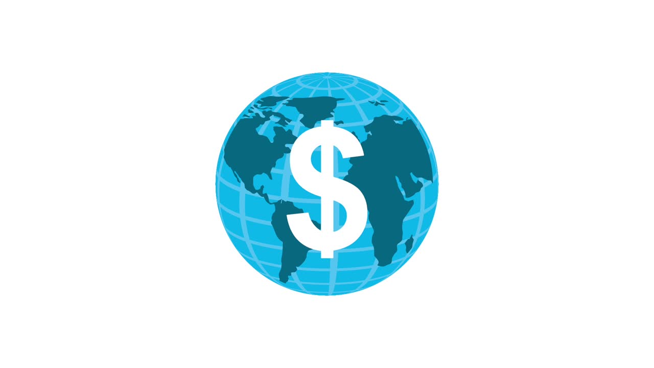 símbolo de dinero del dólar mundial de negocios