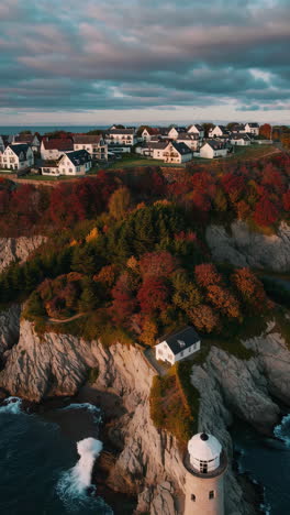 autumn coastal lighthouse view