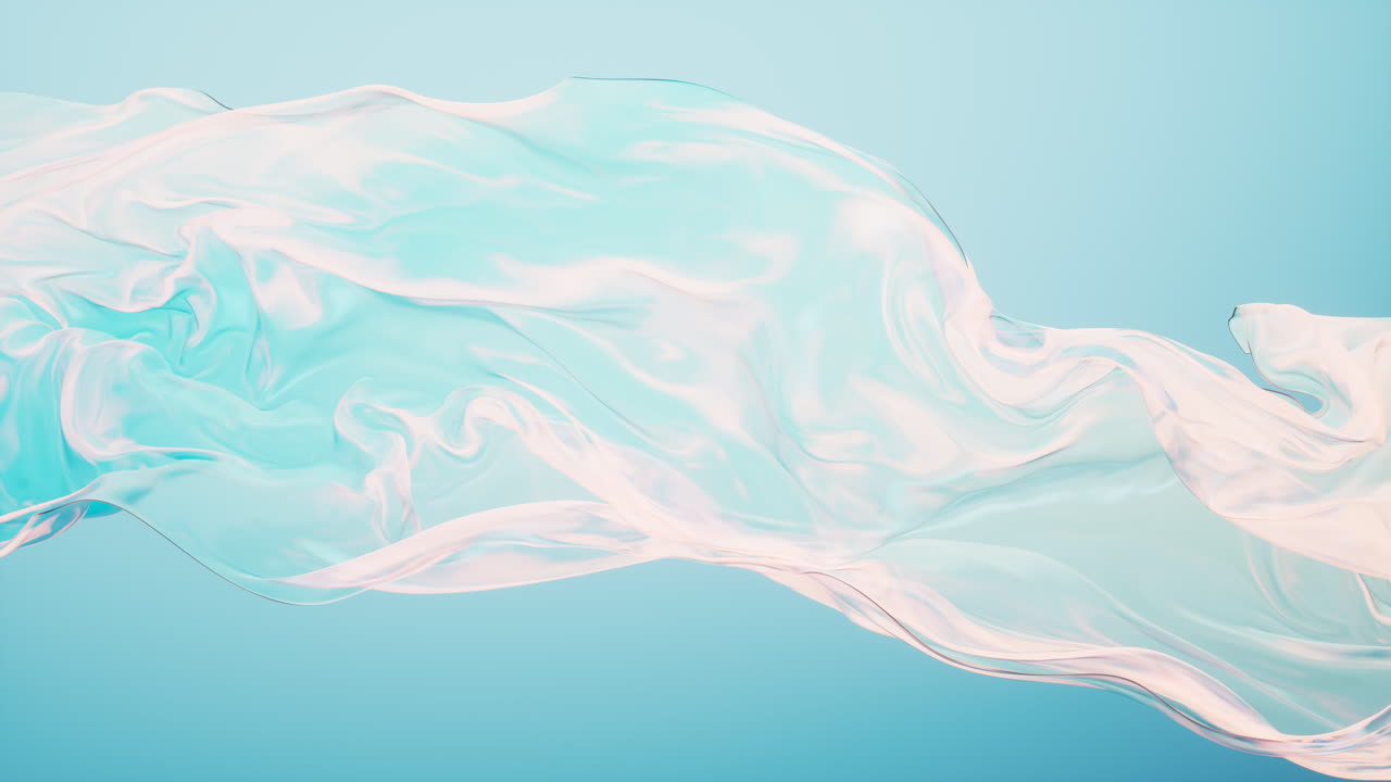 흐르는 투명한 천 배경, 3d 렌더링