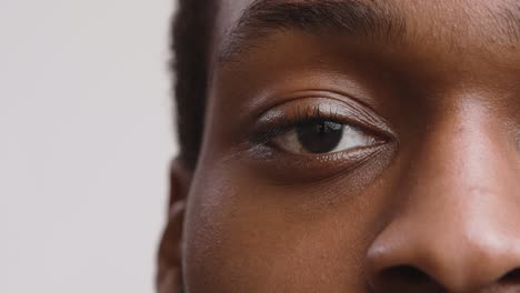 close-up of a person's eye and face