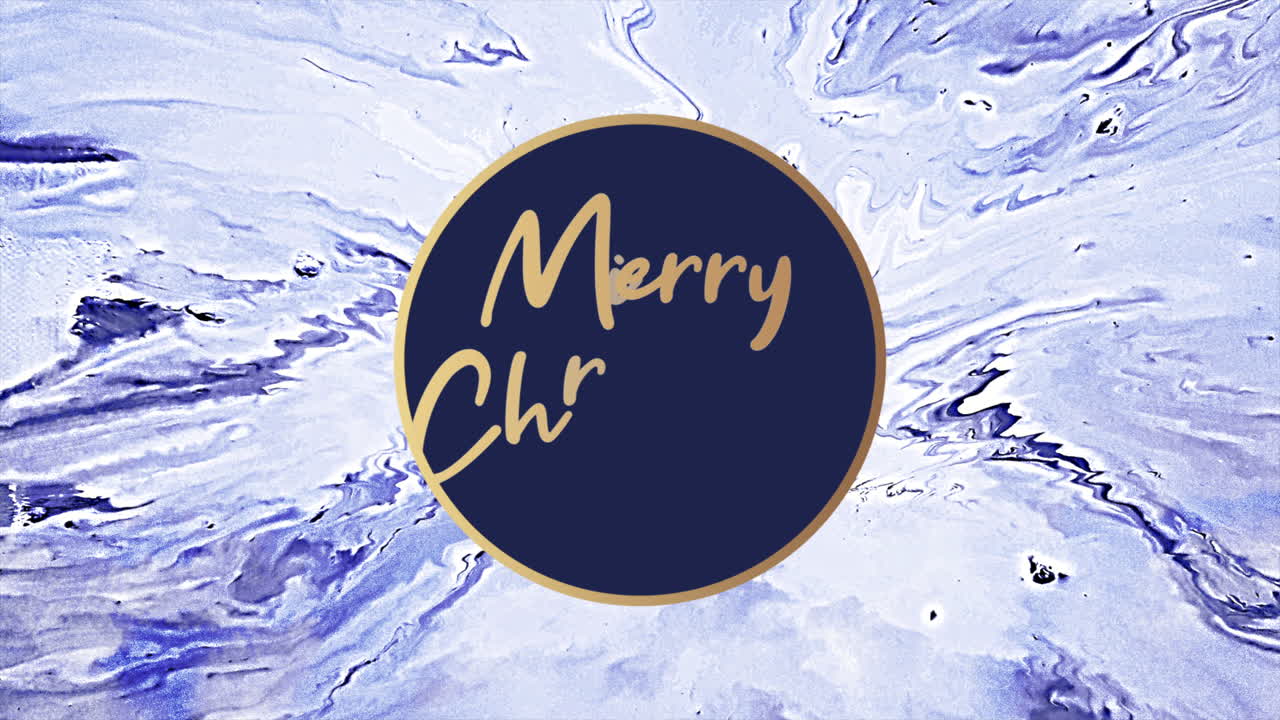 황금 원과 함께 파란 대리석 질감에 메리 크리스마스